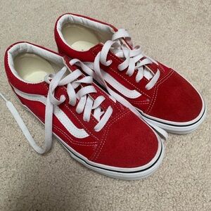 Vans Red and White Old Skool Sneakers